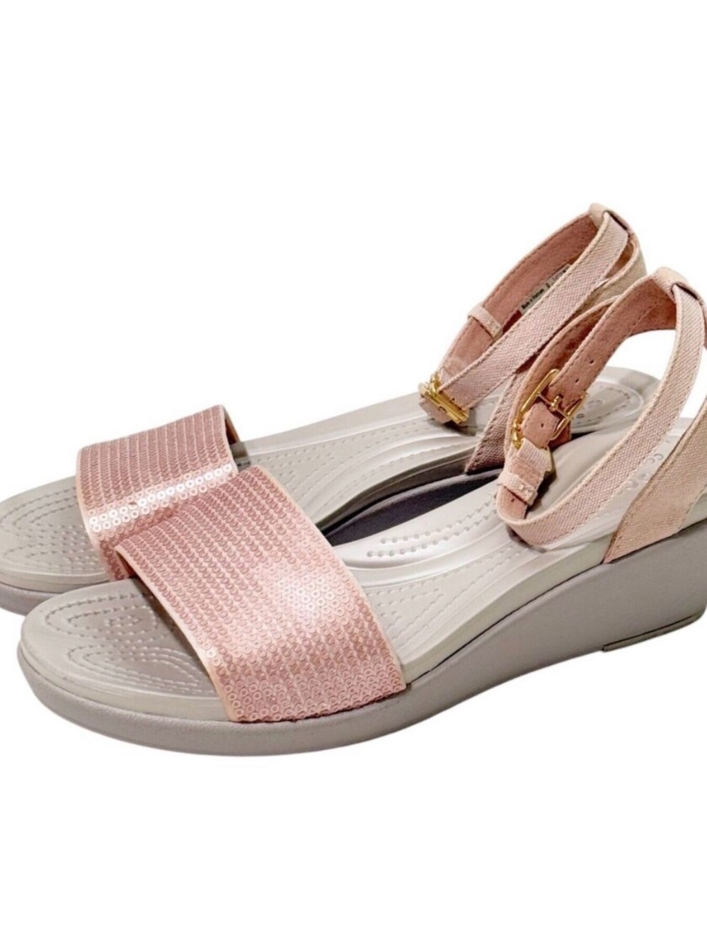 CROCS Women's Sandals in Light Pink and Gray